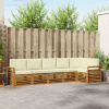 Rohová sofa sada s polštářem 6 pcs Přirozená a Krémová 3374890