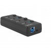 Natec aktivní rozbočovač Mantis 2, 4x USB 3.0 HUB, černý NHU-1557
