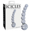 Icicles No. 66 - zakrivené, guľové, sklenené dildo (priehľadné)