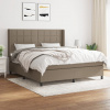 vidaXL Posteľný rám boxspring s matracom sivohned 160x200 cm látka - Šedohnedá - 67382-22172