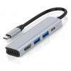 Adaptér USB C HUB adaptér rozbočovač HDMI + nálepka