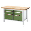 Výškovo nastaviteľný dielenský stôl, stojanové vyhotovenie ,2 zásuvky, 2 dvere EUROKRAFTpro