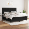 vidaXL Posteľný rám boxspring s matracom čierny 160x200 cm látka - Čierna - 166855-255157