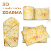 3D Mantinel s obliečkami + zavinovačka zadarmo, Medvedík krémový, 135x100