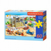 Puzzle 60 VEĽKÉ stavenisko koliesko, castorland