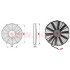 sahara univerzální 12 V, vnější průměr 360 mm, průměr vrtule 330 mm, tloušťka 52 mm, 7,1 A, proud vzduchu 1750 m3/h, sání AC 2017