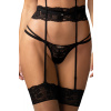 Podväzkový pás Obsessive Nutris garter belt Farba: Čierna, Veľkosť: M/L