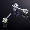 Silver.ag Náušnice strieborné, peridot E1530
