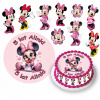 DIGITÁLNA TLAČ Jedlý obrázok na tortu Myšiak Mickey MINNIE POSTAVY + TEXT ZADARMO 8