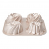 PATISSE PREMIUM 27 x 27 cm - oceľová forma na 4 mini bábovky s nepriľnavým povrchom, sivá