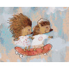 Maľovanie podľa čísel Ježko s kamarátom na skateboarde, 80x100 cm, vypnuté plátno na rám (6056543)