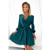 Zelené šaty s výstrihom SELENA 339-2 S/M