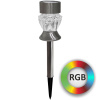LED lampa solárna inox KRYSZTAŁEK RGB saténová