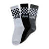 VANS DROP V CLASSIC CHECK CREW SOCK, WHITE/BLACK/HEATHERGREY - 27-31