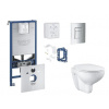 Grohe Rapid SLX - Set predstenovej inštalácie, klozetu, dosky SoftClose, tlačidla Skate Cosmopolitan a súpravy na vhadzovanie tabliet, matný chróm SANI11BB2126