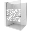 Mexen Kioto+ L, sprchová zástena Walk-In s poličkou a vešiakom 70 x 200 cm, 8mm číre sklo biely vzor, grafitový profil, 800-070-123-95-85