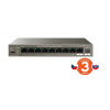 Tenda TEG1110PF-8-102W PoE+ AT switch 8xPoE 802.3af/at + Uplink RJ45 + SFP port, 92W, PoE+, fanless 75011962