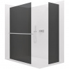 CERANO - Sprchová zástena Walk-in Crystal TL/P - 8 mm - bezvzperový systém + polička/držiak na uteráky - chróm, grafitové sklo - 160x110x200 cm