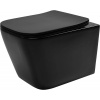 REA Julio Rimless WC závesné 51,5x34,5 cm Čierne matnéaWC sedátko Čierne matné REA-C6550