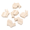 Drevený zajačik 6 ks - 5 x 5.5 x 1.5 cm (drevená veľkonočná dekorácia)