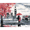 ZUTY Maľovanie podľa čísel - MILENCI A BIG BEN Rámovanie: vypnuté plátno na rám, Rozmer: 80x100 cm