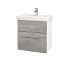 Dreja Umývadlová skrinka GO SZZ2 60 - N01 Biela lesk / Úchytka T04 / D01 Betón