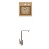 Alveus ATROX 10 SET kuchynský granit. drez so sifón. 40x50 + batéria AFRA Beige ATROX10G55+AFRA55
