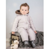 Kombinéza s kapucňou a kožušinkou Baby Nellys ®prošívaná, bez chodidiel - sivá Baby Nellys 8596309194721