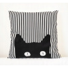 Obliečka na vankúš - Dekoratívne vankúš 45x45 boho pruhovaná čierna mačka # (Dekoratívne vankúš 45x45 boho pruhovaná čierna mačka #)