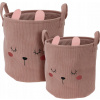 Home Styling Collection Kolekce pro domácí styling Košíky na hračky CUTIE s ušima, manšestr, 2 kusy