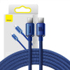 Baseus Crystal Shine kábel USB-C na USB-C, 100 W, 2 m (modrý) 6932172602901