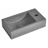 Sapho SMALL CREST R betónové umývadlo vrátane výpuste, 40x22cm, čierny granit AR409
