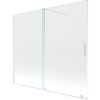 Mexen Velar, 2-krídlová posuvná vaňová zástena 180 x 150 cm, 8mm číre sklo, biely profil, 896-180-000-01-20
