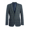 Pánske luxusné tvídové sako Quebec Slim Fit Business Casual Brook Taverner Bežná dĺžka, Veľkosť 52, Farba Sivá s hnedým kockovaným vzorom.