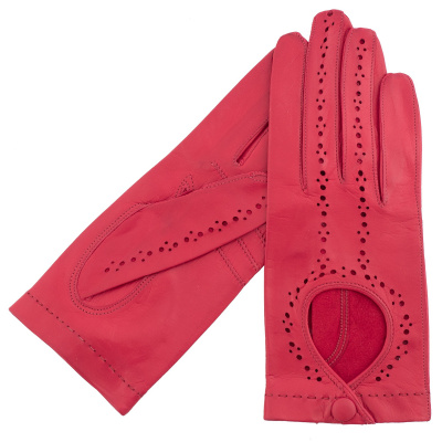 KARMA Leather Gloves Roxane dámske vodičské rukavice Veľkosť: 6,5, Farba: Červená