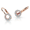 Detské náušnice Danfil C2154 zo ružového zlata, White, zapínanie klapka