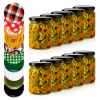 10x Sklenené poháre 520 ml na med, uhorky, zaváraniny