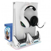CANYON multifunkční chladící stojan pro PS5, nabíjení 2 PS5 ovladačů, bílý CND-CSPS5W