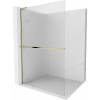 Mexen Kioto+ L, sprchová zástena Walk-In s poličkou a vešiakom 120 x 200 cm, 8mm sklo s rebrovým vzorom, zlatý lesklý profil,800-120-123-50-09