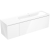 Mexen Orio, kúpeľňová skrinka 160 cm s pravým umývadlom Vela, 1S, 1D, biela lesklá, 91A13-16047-3-BBFF00-W23P00