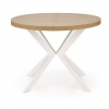 HALMAR Okrúhly jedálenský stôl rozkladací PERONI, biela/dub zlatý