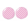 FLEXMETAL Balón fóliový – okrúhly, ružový s bielymi bodkami, 45 cm, 2 ks 8595596327485
