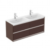 Ideal Standard Connect Air Skrinka pod dvojumývadlo 120 cm, matná hnedá/matný biely lak E0822VY