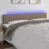 vidaXL Čelo postele s LED sivohnedé 200x5x78/88 cm látka
