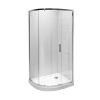 Asymetrický sprchovací kút, strieborný lesklý profil, 6 mm sklo, Tigo, JIKA, H2512110026681