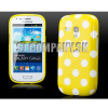 Silikónový obal Samsung Galaxy S III Mini – Polka – žltá