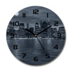 Sklenené hodiny okrúhle New York noc fi 30 cm