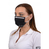 Antibakteriálne ozdobné bavlnené rúško BORT, dvojvrstvové-1vrstva(100%bavlna), 1vrstva (100%polyester s iónmi striebra) motív vianočný stromček na striebornom podklade (čierne) 072 - VYROBENÉ NA SLOVE