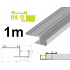 LED PROFIL HRANOVÝ STROPNÝ 1M IPA12 STRIEBORNÝ