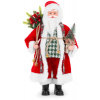 Dekorácia MagicHome Vianoce, Santa s taškou s darčekmi a stromčekom, keramika, 46 cm